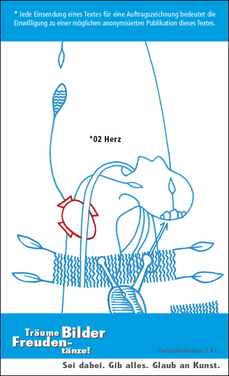 Hannes Kater: Auftragskärtchen *02 Herz, Rückseite, Version von 2010
