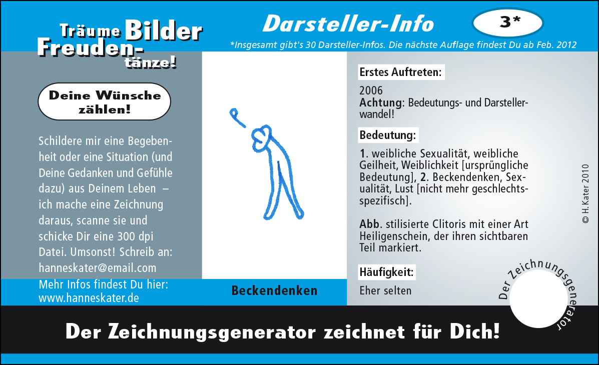 Hannes Kater: Auftragskärtchen *03 Beckendenken, Vorderseite, Version von 2010