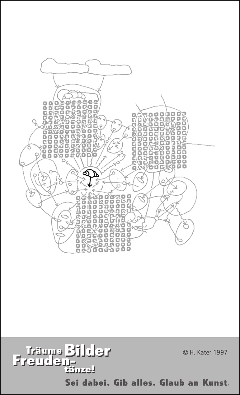 Hannes Kater: Auftragsk&auml;rtchen *03 Kleines Gehirn, R&uuml;ckseite, Version von 1997