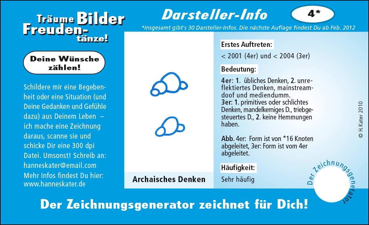 Hannes Kater: Auftragskärtchen *04 Archaisches Denken, Vorderseite, Version von 2010