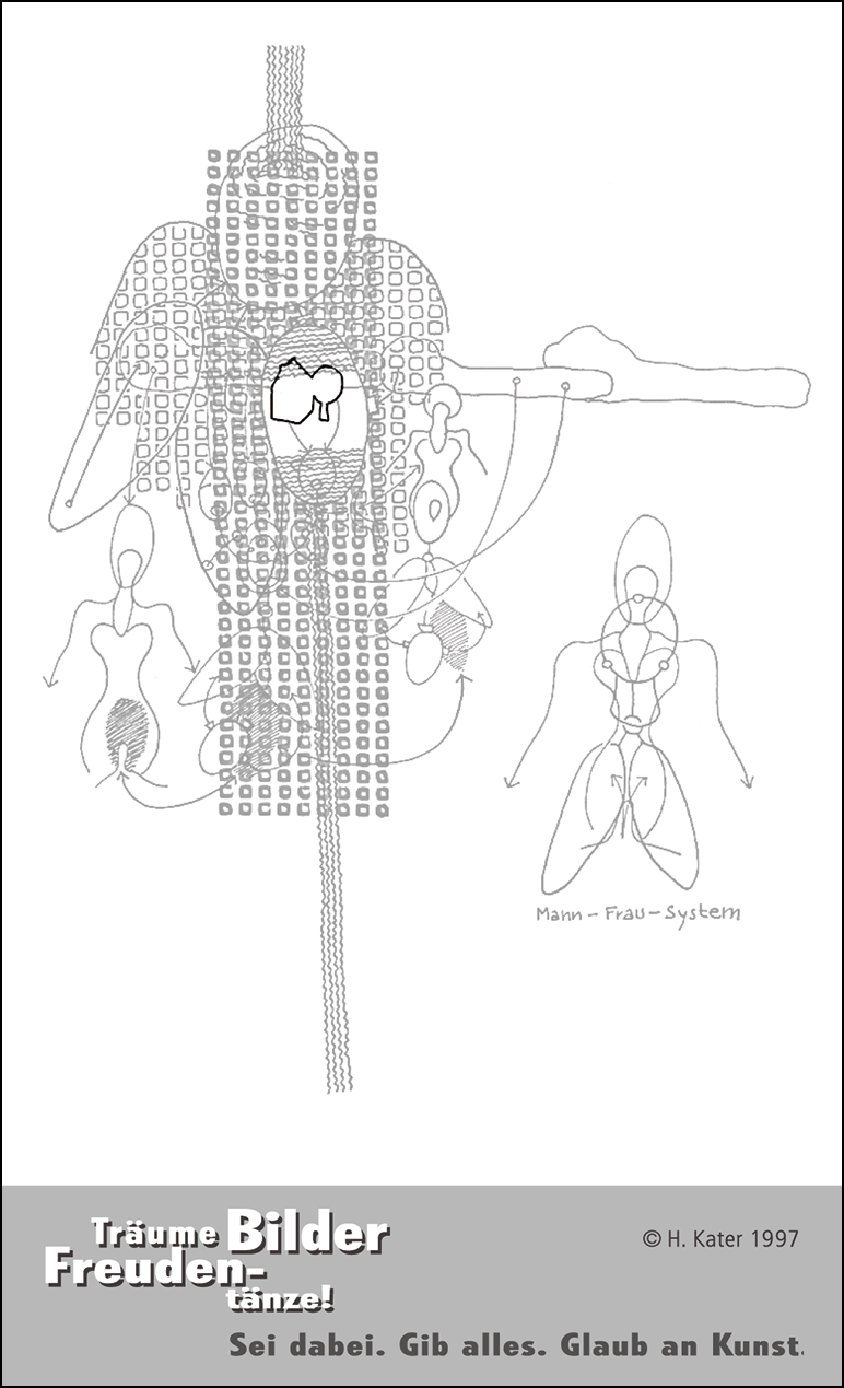 Hannes Kater: Auftragsk&auml;rtchen *04 Haus-Baum, Version von 1997