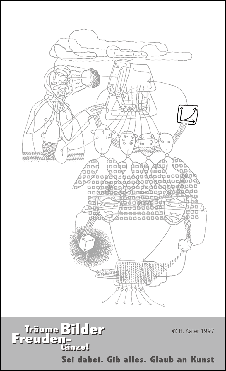 Hannes Kater: Auftragsk&auml;rtchen *09 Bild, R&uuml;ckseite, Version von 1997