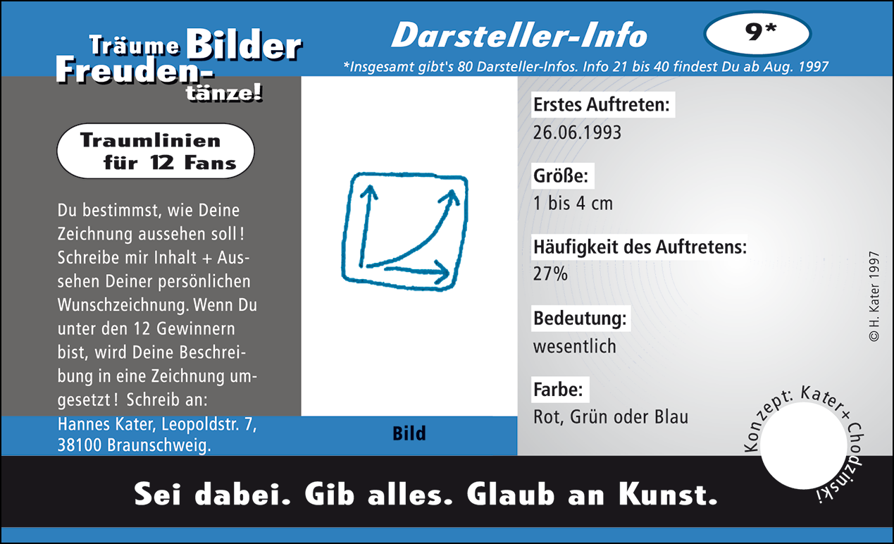 Hannes Kater: Auftragsk&auml;rtchen *09 Bild, Vorderseite, Version von 1997