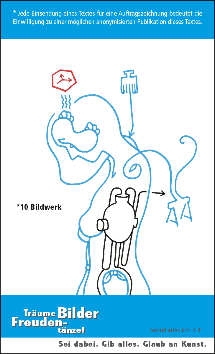 Hannes Kater: Auftragskärtchen *10 Bildwerk, Rückseite, Version von 2010