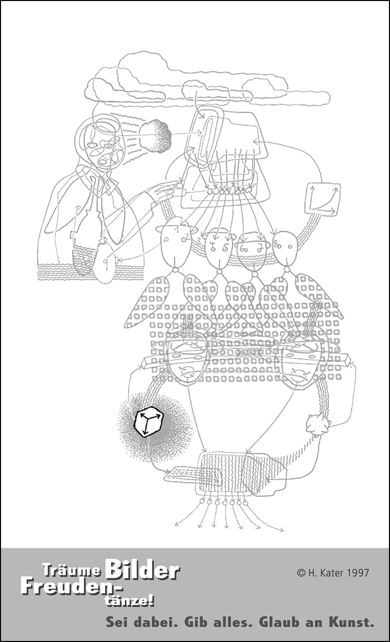 Hannes Kater: Auftragsk&auml;rtchen *10 Plastik, R&uuml;ckseite, Version von 1997