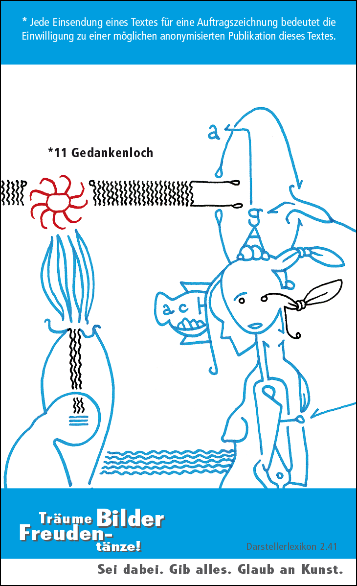 Hannes Kater: Auftragsk&auml;rtchen *11 Gedankenloch, R&uuml;ckseite, Version von 2010
