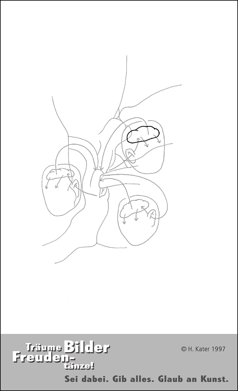 Hannes Kater: Auftragsk&auml;rtchen *12 Gro&szlig;es Hirn, R&uuml;ckseite, Version von 1997
