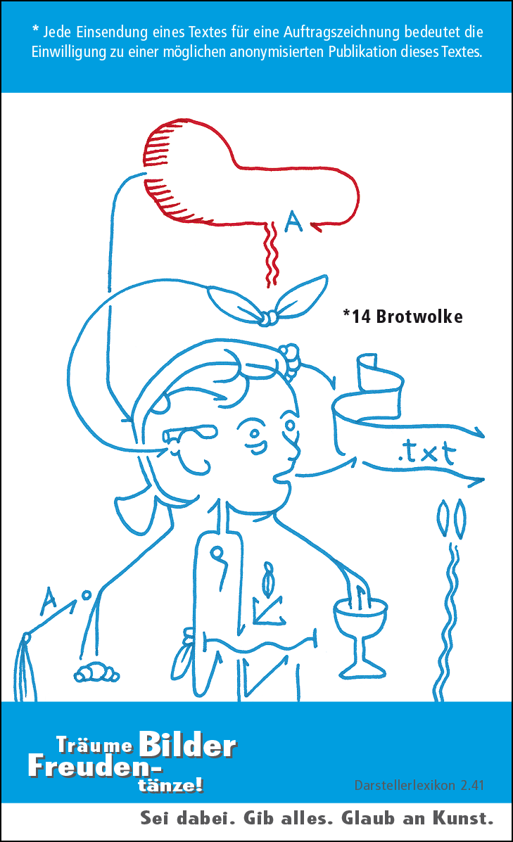 Hannes Kater: Auftragsk&auml;rtchen *14 Brotwolke, R&uuml;ckseite, Version von 2010