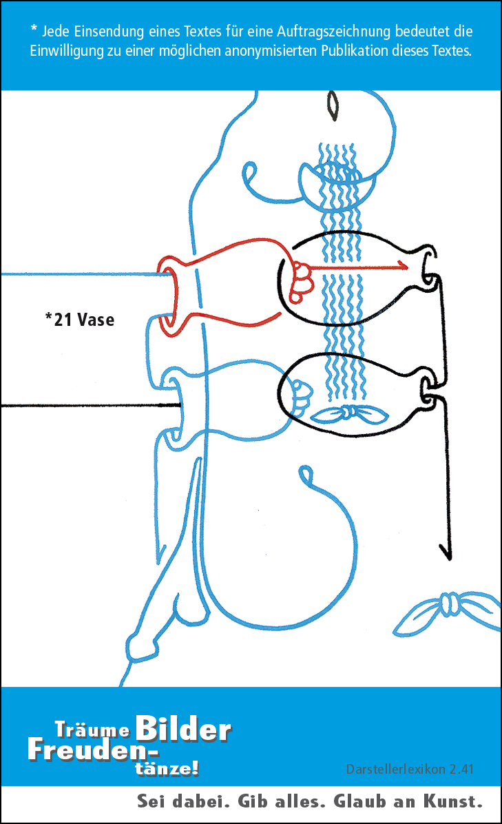Hannes Kater: Auftragsk&auml;rtchen *21 Vase, R&uuml;ckseite, Version von 2010