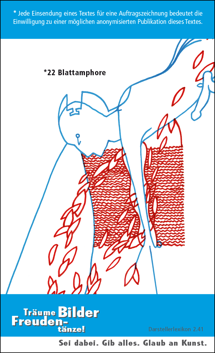 Hannes Kater: Auftragsk&auml;rtchen *22 Blattamphore, R&uuml;ckseite, Version von 2010