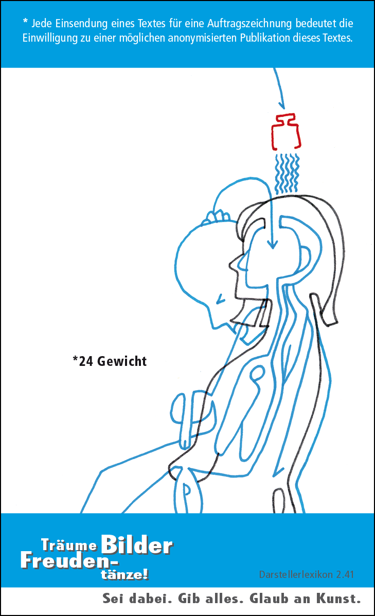 Hannes Kater: Auftragsk&auml;rtchen *24 Gewicht, R&uuml;ckseite, Version von 2010