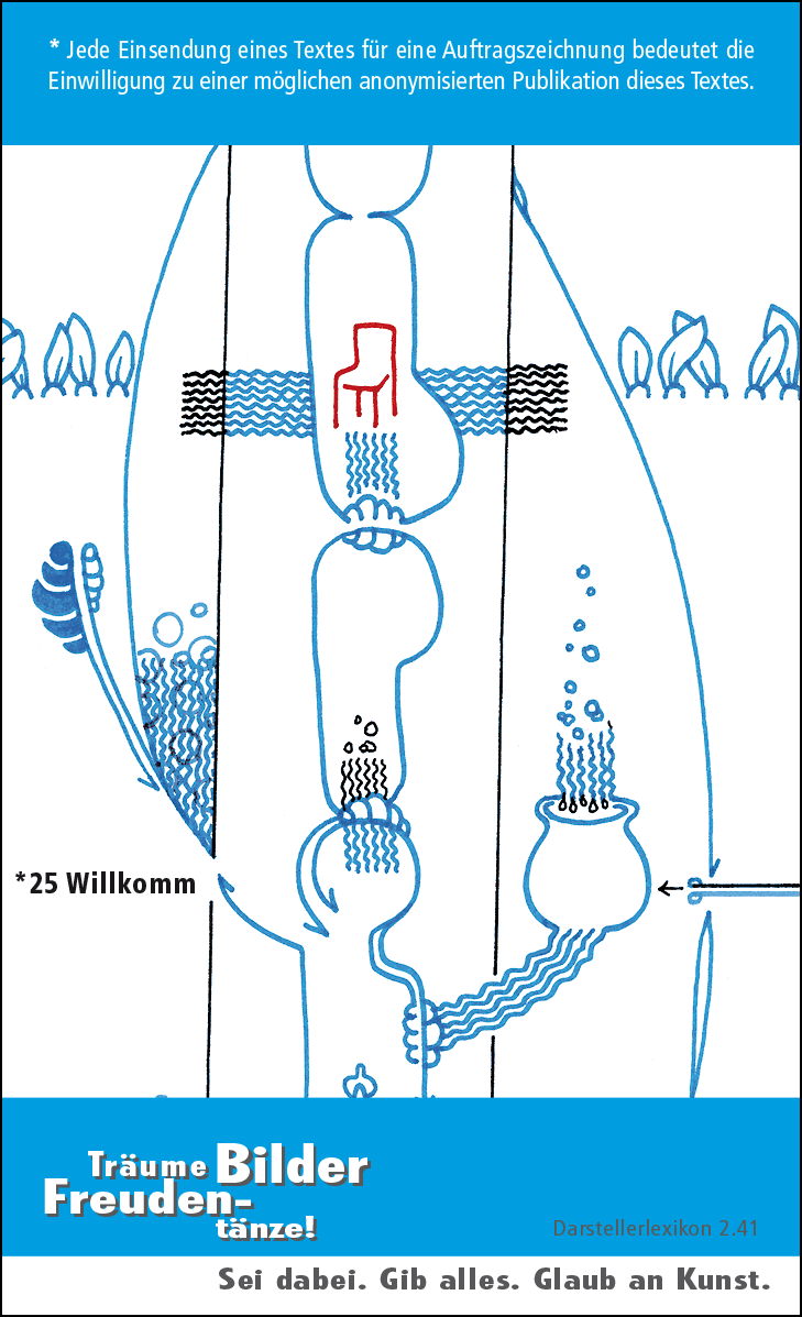 Hannes Kater: Auftragsk&auml;rtchen *25 Willkomm, R&uuml;ckseite, Version von 2010