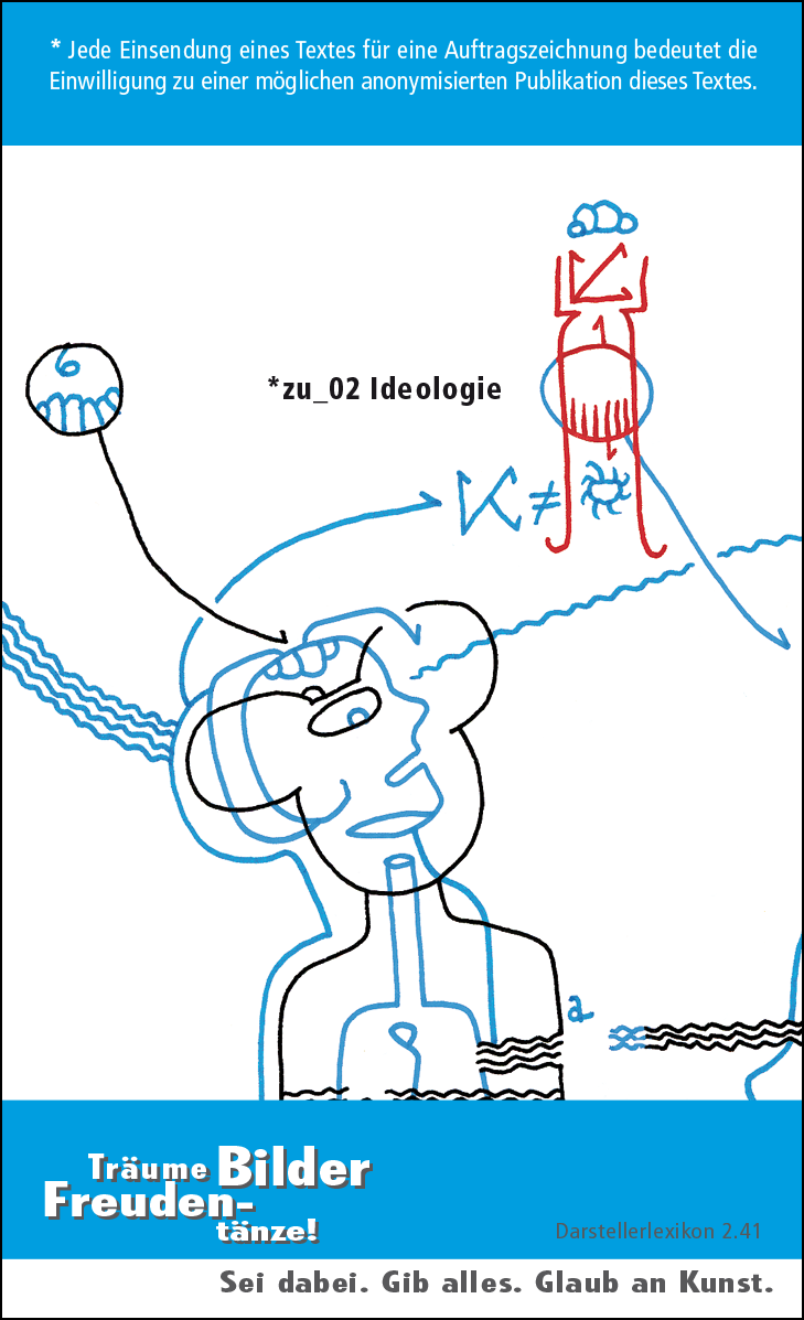 Hannes Kater: Auftragsk&auml;rtchen *zu_02 Ideologie, R&uuml;ckseite, Version von 2010