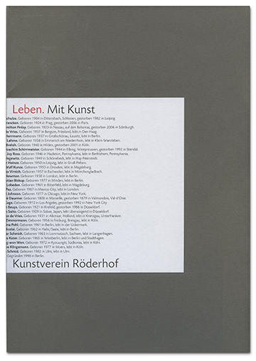 Leben. Mit Kunst. 2017, Hrsg.: Kunstverein Röderhof